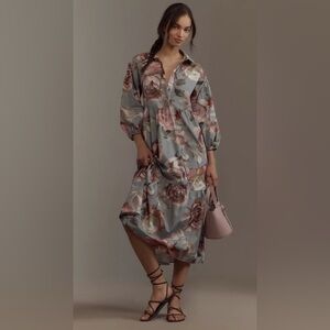 NWT Loverly Grey x Anthropologie Maeve The Bettina Shirt Dress Size Large